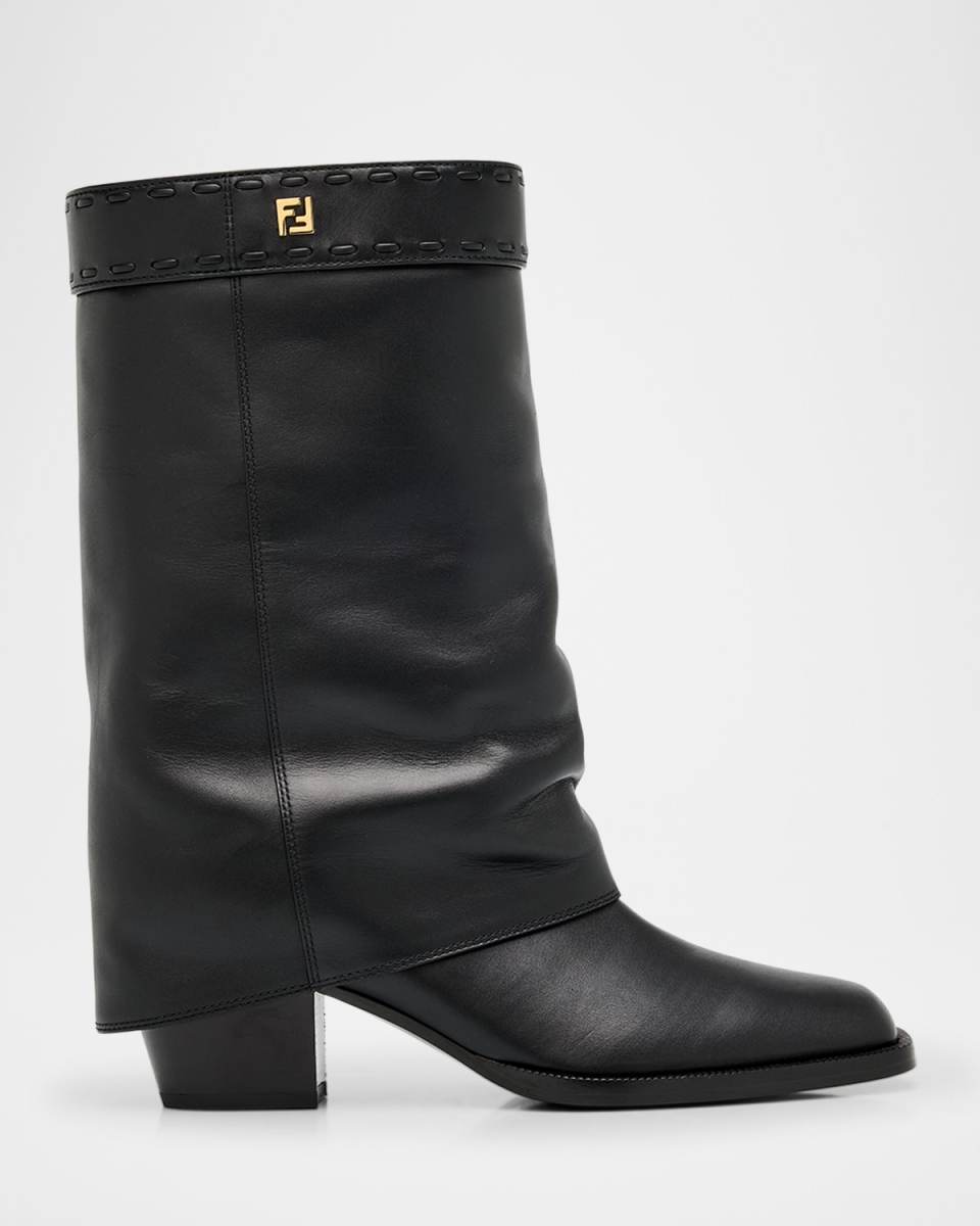 55mm Minerva Leather Trompe L'oeil Pant Booties